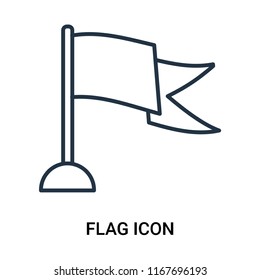 Flag icon vector isolated on white background, Flag transparent sign , outline linear symbol or line shape