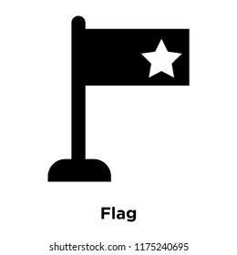 Flag icon vector isolated on white background, logo concept of Flag sign on transparent background, filled black symbol