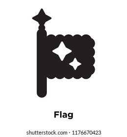 Flag icon vector isolated on white background, logo concept of Flag sign on transparent background, filled black symbol