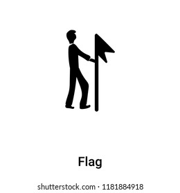 Flag icon vector isolated on white background, logo concept of Flag sign on transparent background, filled black symbol