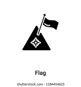 Flag icon vector isolated on white background, logo concept of Flag sign on transparent background, filled black symbol