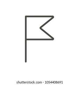 Flag icon vector. Line finish flag symbol. Trendy flat outline ui sign design. Thin linear graphic pictogram for web site, mobile application. Logo illustration. Eps10.