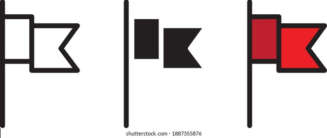 flag icon, vector line illustration	
