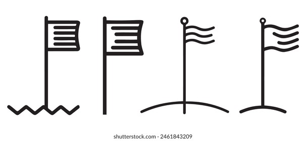 Flag icon vector. A thin line sign. Isolated symbol illustration design.