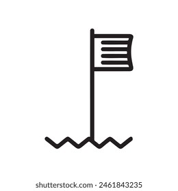 Flag icon vector. A thin line sign. Isolated symbol illustration design.