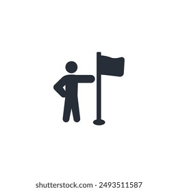 flag icon. vector.Editable stroke.linear style sign for use web design,logo.Symbol illustration.