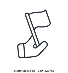 flag icon. vector.Editable stroke.linear style sign for use web design,logo.Symbol illustration.