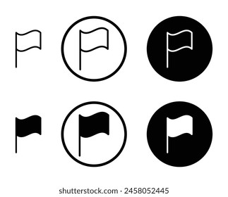 Flag-Symbol. Waving Flag auf Pole Vektorgrafik Icon Geeignet für App und Websites UI Designs.