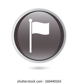 flag icon website mark map sign symbol element. black glossy button.
