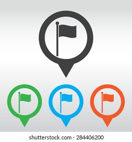 flag icon website mark map sign symbol element. icon map pin.