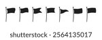 Flag icon.Different flag icons set. Pinpoint symbol, symbolizing alerts or signals. Vector illustration.