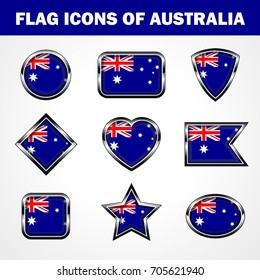 Flag Icons of Australia Stock vector graphic