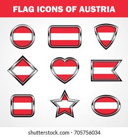 Flag Icons of Austria Stock vector graphic
