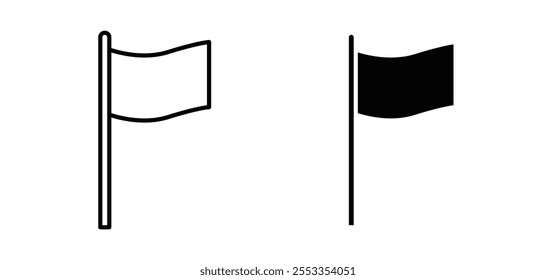 Flag icons in black filled and outlined style