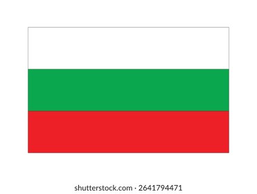 Flag icons of Bulgaria. Bulgaria Official National Flag. Flat Digital Vector Illustration of   Bulgaria Flag and National Emblem. Rectangular   Bulgaria Flag Icon – Standard Size and Colors.
