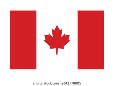 Flag icons of Canada. Canada Official National Flag. Flat Digital Vector Illustration of  Canada Flag and National Emblem. Rectangular  Canada Flag Icon – Standard Size and Colors.
