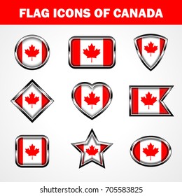 Flag Icons of Canada Stock vector graphic