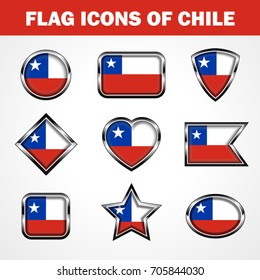 Flag Icons of Chile Stock vector graphic