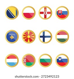 Flag Icons Countries Buttons 8