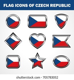Flag Icons of Czech Republic Stock vector graphic