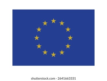 Flag icons of European Union. European Union Official National Flag. Flat Digital Vector Illustration of  European Union Flag and National Emblem. Rectangular  European Union Flag Icon – Standard Size