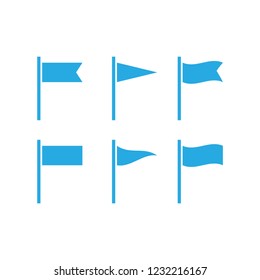 Flag icons. Flags silhouettes isolated. Set of flags for pointer mark