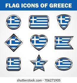 Flag Icons of Greece Stock vector graphic