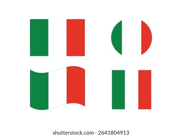 Flag icons of Italy. Italy Official National Flag. Flat Digital Vector Illustration of Italy Flag and National Emblem. Rectangular   Italy Flag Icon – Standard Size and Colors.
