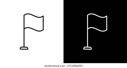Iconos de la bandera. iconos del vector del dibujo de la línea