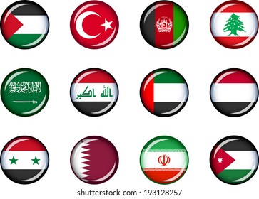 Flag Icons Middle East Vector Graphic Stock Vector (Royalty Free ...