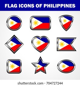 Flag Icons of Philippines Stock vector graphic