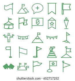 Flag icons set. set of 25 flag outline icons such as man with flags, medical cross, circus