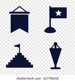 Flag icons set. set of 4 flag filled icons such as 