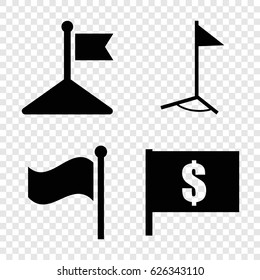 Flag icons set. set of 4 flag filled icons such as 