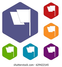 Flag icons set hexagon isolated vector illustration