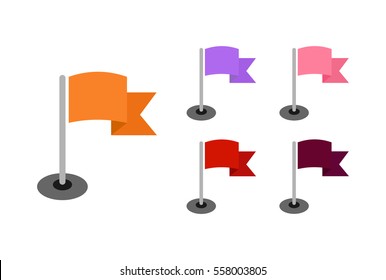 Flag. The icons set. Vector illustration isolated on white background.