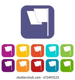 Flag icons set vector illustration in flat style In colors red, blue, green and other
