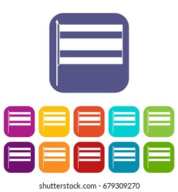 Flag icons set vector illustration in flat style In colors red, blue, green and other