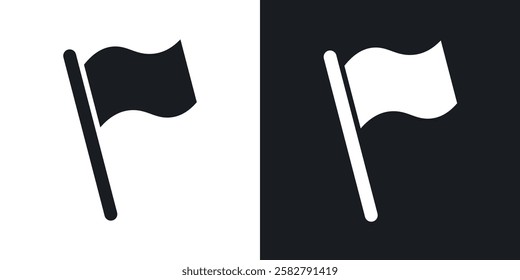 Flag icons set vectors black and colored style