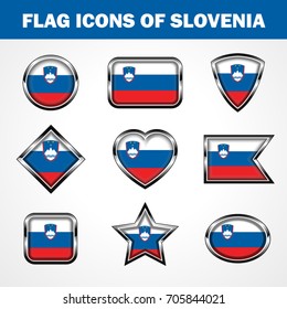 Flag Icons of Slovenia Stock vector graphic