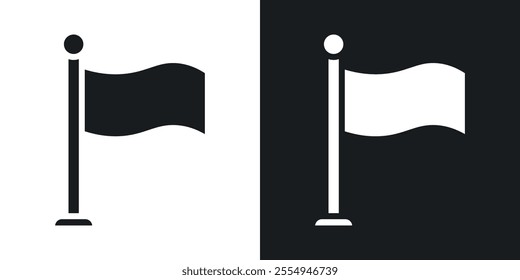 Flag icons in solid black and white colors