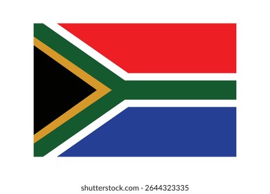 Flag icons of South Africa. South Africa Official National Flag. Flat Digital Vector Illustration of South Africa Flag and National Emblem. Rectangular South Africa Flag Icon – Standard Size and Color