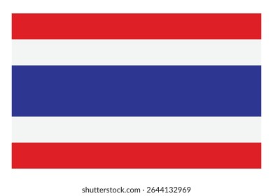 Flag icons of Thailand. Thailand Official National Flag. Flat Digital Vector Illustration of Thailand Flag and National Emblem. Rectangular   Thailand Flag Icon – Standard Size and Colors.