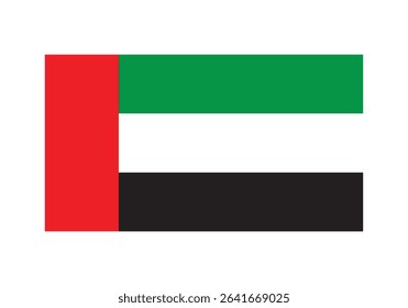 Flag icons of United Arab Emirates. United Arab Emirates Official National Flag. Flat Digital Vector Illustration of  United Arab Emirates Flag and National Emblem. Rectangular  United Arab Emirates F