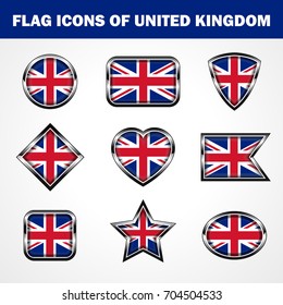 Flag Icons of United Kingdom Stock vector graphic
