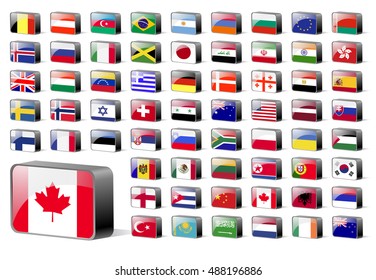 Flag icons vector design elements 