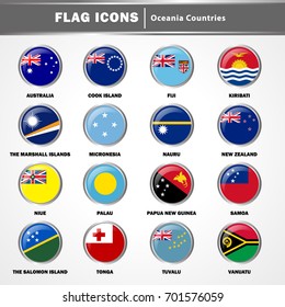 Flag Icons vector - Oceania Countries