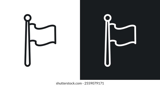 Flag icons. vector set in black colors