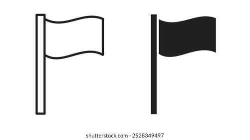 Flag icons. Vector set in filled and line style.