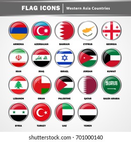 Flag Icons vector - Western Asia Countries